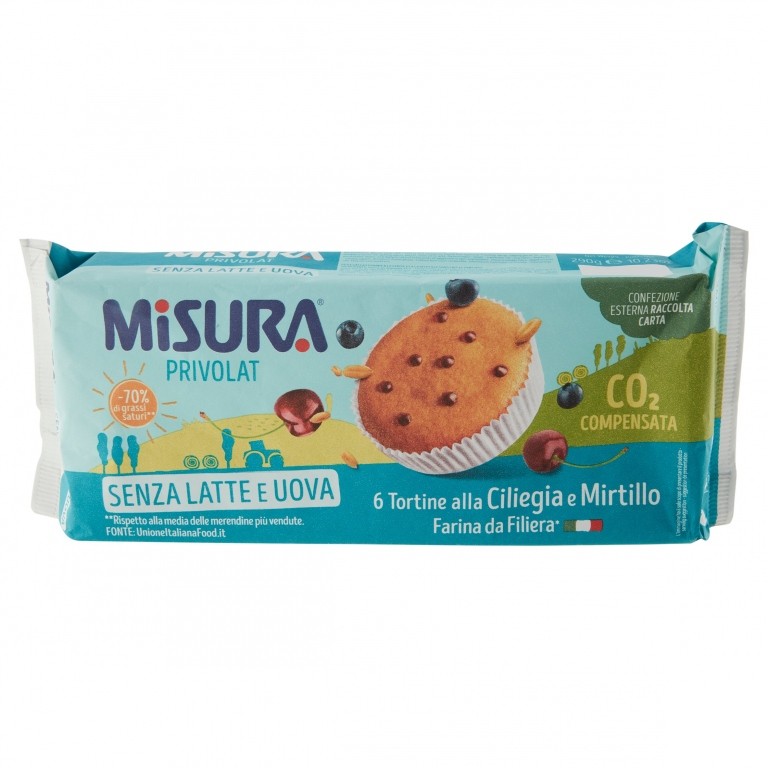 MISURA PRIVOLAT TORTINE CON CILIEGIA E MIRTILLO 6 X 48,3 G