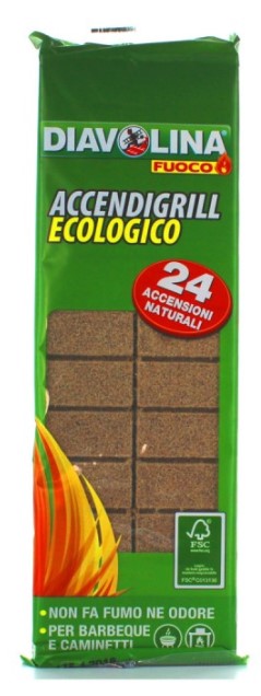 DIAVOLINA ECOLOGICA ACCENDIFUOCO 24 CUBETTI