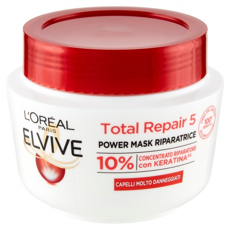 L'OREAL PARIS ELVIVE TOTAL REPAIR 5, MASCHERA RICOSTITUENTE PER CAPELLI SCIUPATI 300ML