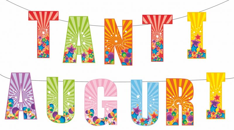 SCRITTA TANTI AUGURI CON LETTERE GIGANTI H 30CM