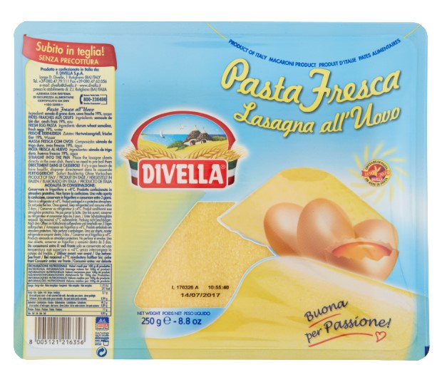 DIVELLA PASTA FRESCA LASAGNA ALL'UOVO 250 G