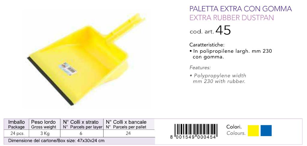 MINERVA PALETTA PLASTICA EXTRA C/GOMMA