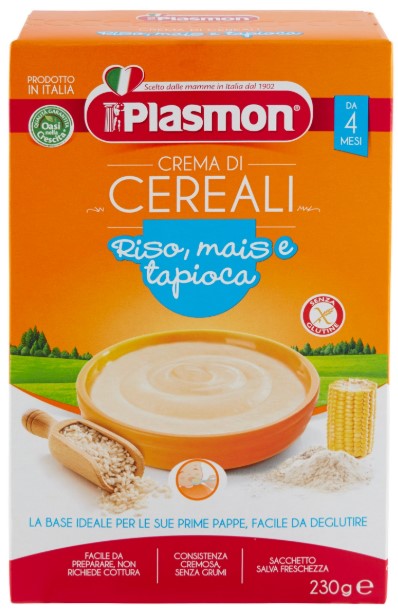 PLASMON CREMA DI CEREALI RISO, MAIS E TAPIOCA 230 G