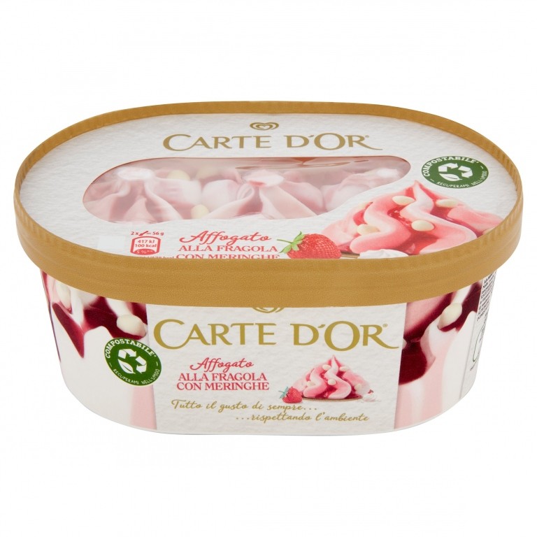 CARTE D'OR AFFOGATO ALLA FRAGOLA CON MERINGHE 900 ML