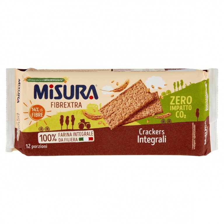 MISURA FIBREXTRA 100% FARINA INTEGRALE CRACKERS FIBRE EXTRA 385 G