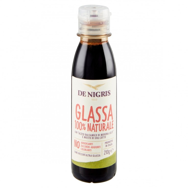 DE NIGRIS GLASSA 100% NATURALE CON "ACETO BALSAMICO DI MODENA I.G.P." E MOSTO DI UVA COTTO 210 G