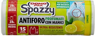 DOMOPAK SPAZZY ANTIFORO PROFUMATI CON MANICI - LIMONE (28 LITRI - 15 SACCHI NETTEZZA)