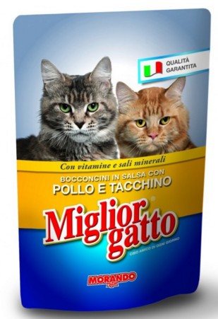 MIGLIORGATTO STRACCETTI CON POLLO E TACCHINO 100 G