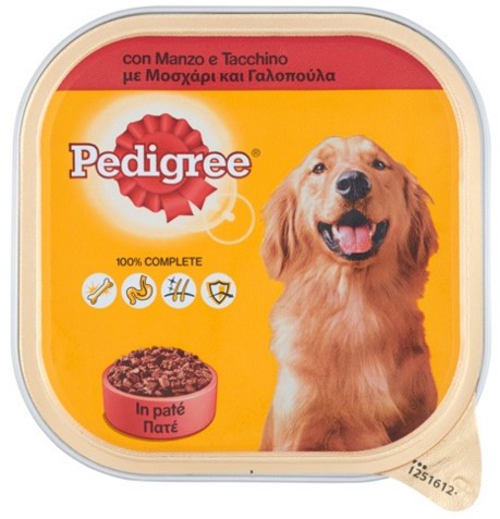 PEDIGREE CON MANZO E TACCHINO IN PATE 300 G