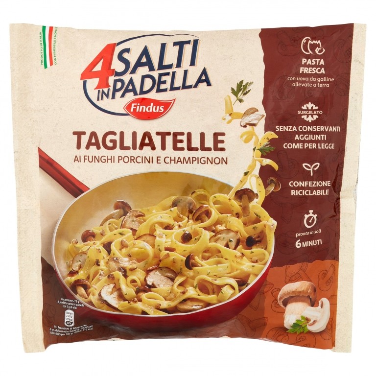 4 SALTI IN PADELLA FINDUS TAGLIATELLE AI FUNGHI PORCINI E CHAMPIGNON 550G