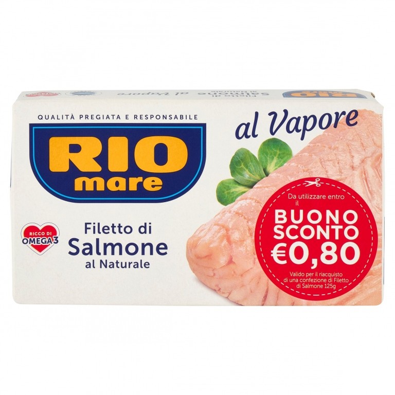 RIO MARE FILETTO DI SALMONE AL NATURALE AL VAPORE 125 G