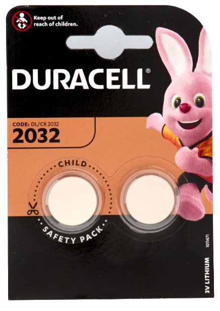 DURACELL 2032 BATTERIA BOTTONE AL LITIO SPECIALISTICA 3V CONFEZIONE DA 2 DL2032 CR2032