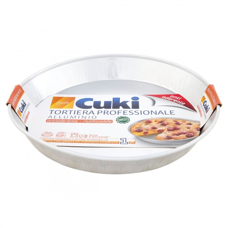 CUKI CUOCE TORTIERA PROFESSIONALE ALLUMINIO ANTIADERENTE - RIUTILIZZABILE ?30 1 PZ