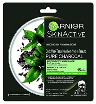 GARNIER SKINACTIVE PURE CHARCOAL MASCHERA VISO IN TESSUTO PURIFICANTE E IDRATANTE