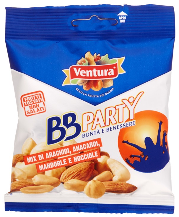 VENTURA BBPARTY MIX DI ARACHIDI, ANACARDI, MANDORLE E NOCCIOLE 50 G