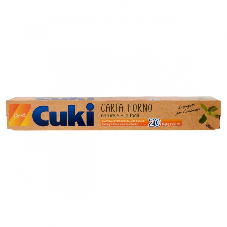 CUKI CUOCE CARTA FORNO NATURALE IN FOGLI 33 X 38 CM 20 PZ