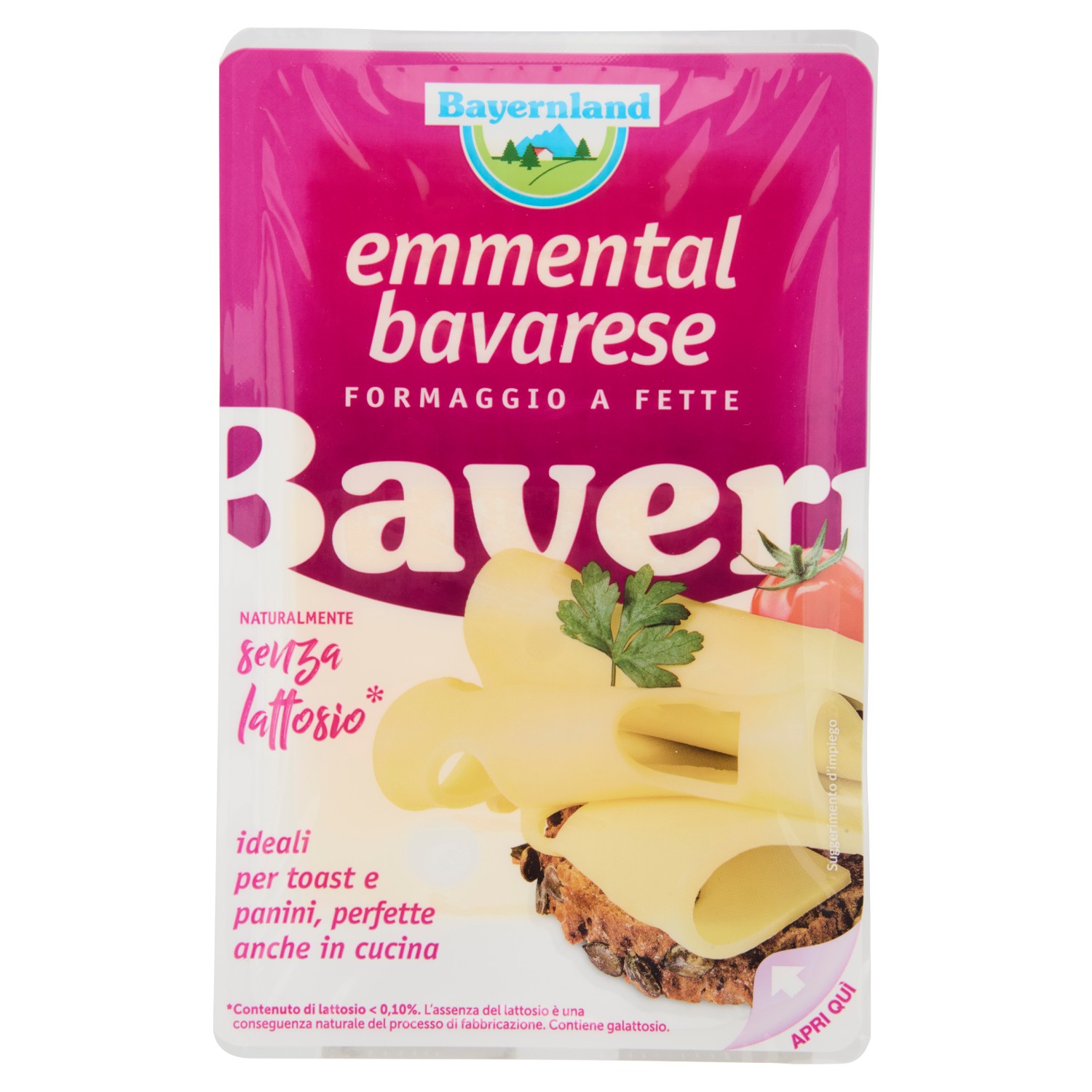 BAYERNLAND EMMENTAL BAVARESE FORMAGGIO A FETTE NATURALMENTE SENZA LATTOSIO* 100 G