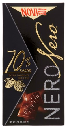NOVI NERONERO 70% CACAO EXTRA FONDENTE DELICATO 75 G