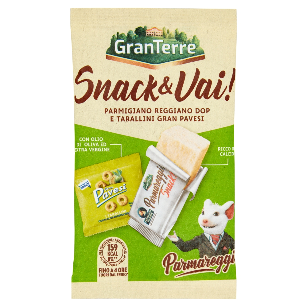 PARMAREGGIO SNACK & VAI! PARMIGIANO REGGIANO DOP E TARALLINI GRAN PAVESI 37 G