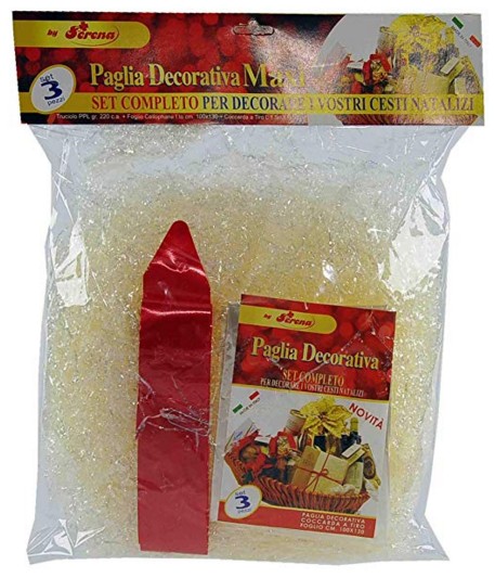 KIT PAGLIA MAXI 200GR/FIOCCO X CESTO NATALIZIO
