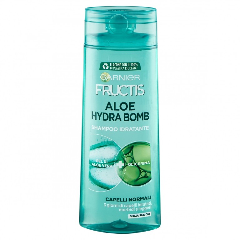 GARNIER FRUCTIS SHAMPOO FORTIFICANTE ALOE VERA CON GLICERINA VEGETALE E GEL DI ALOE VERA, 250 ML