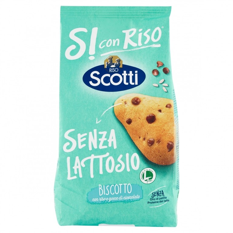 RISO SCOTTI SI CON RISO SENZA LATTOSIO BISCOTTO CON RISO E GOCCE DI CIOCCOLATO 350 G