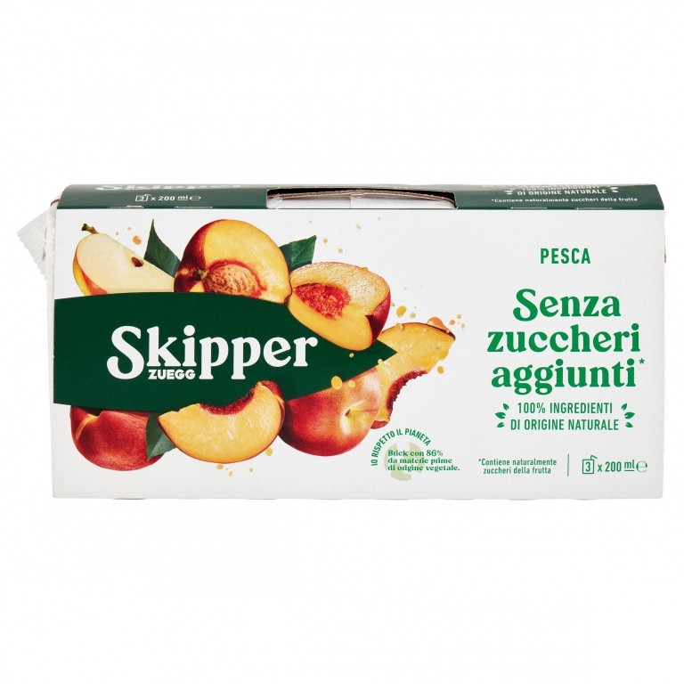 ZUEGG SKIPPER SENZA ZUCCHERI AGGIUNTI* PESCA 3 X 200 ML