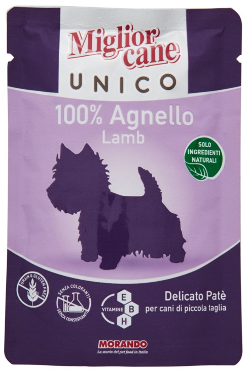 MIGLIORCANE UNICO DELICATO PATE 100% AGNELLO 100 G