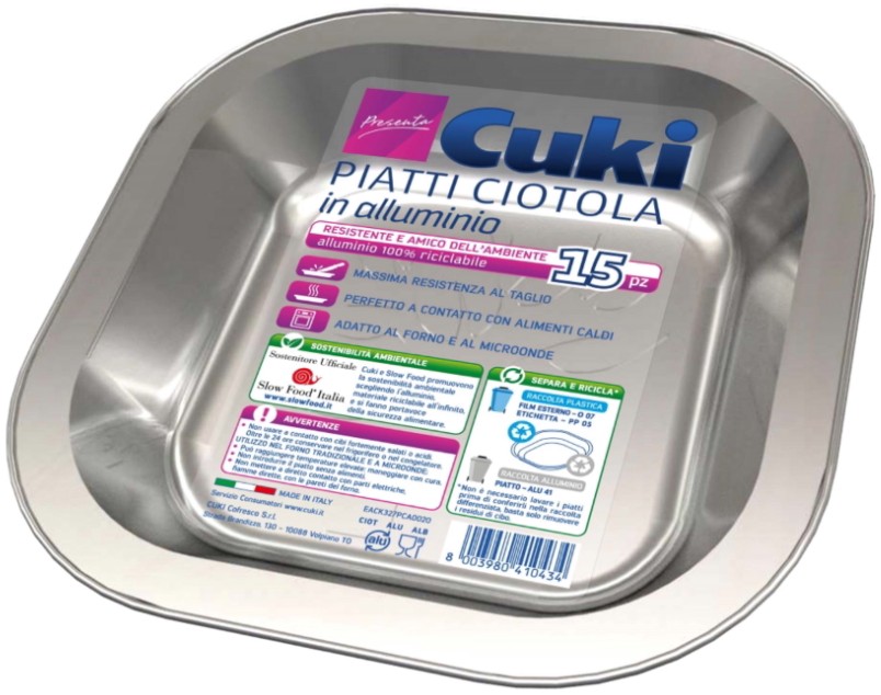 PIATTI CUKI ALLUMINIO CIOTOLA PZ.15
