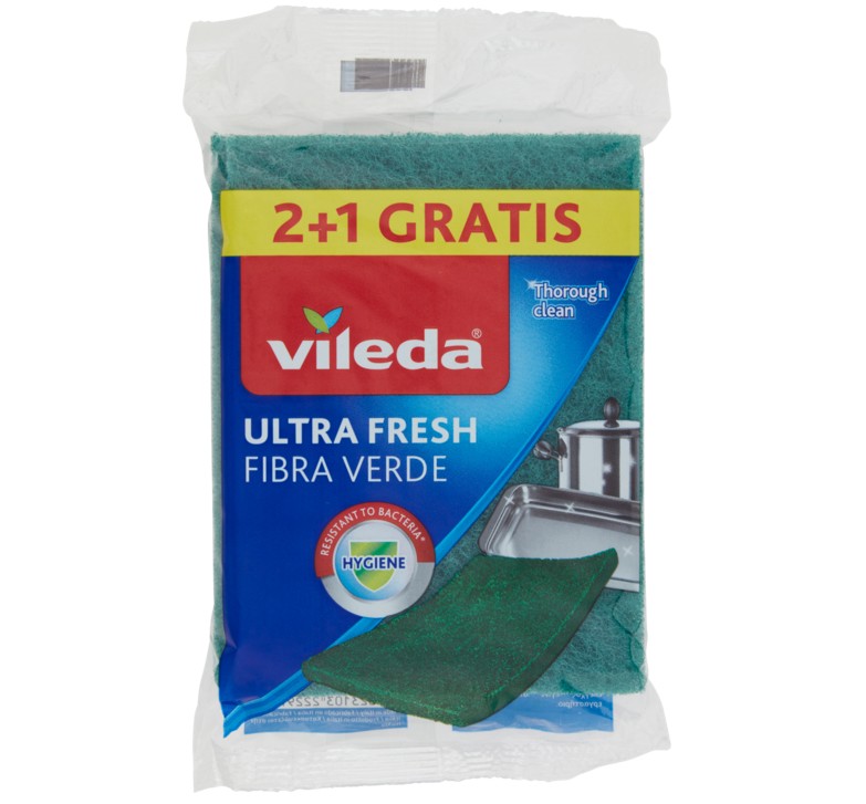 VILEDA SPUGNA FIBRAVERDE ULTRAFRESH PZ.2+1
