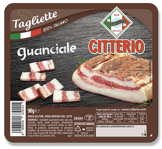 TAGLIETTE DI GUANCIALE CITTERIO GR.90
