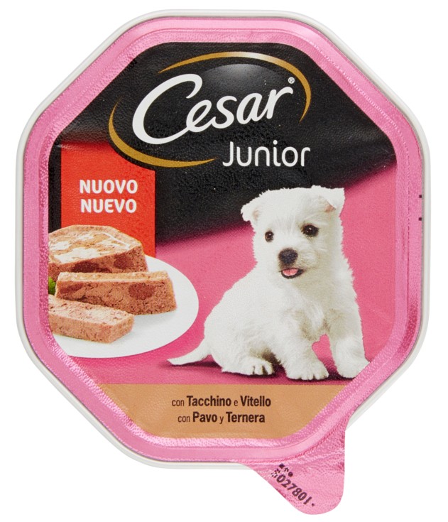 CESAR JUNIOR PUPPY VITELLO E TACCHINO IN VASCHETTA DA 150 GRAMMI