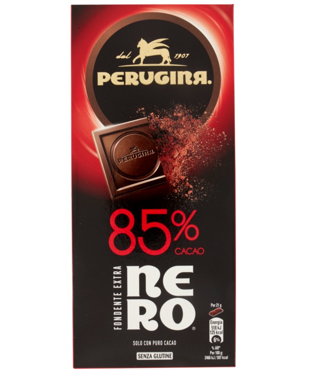 PERUGINA NERO FONDENTE EXTRA 85% TAVOLETTA DI CIOCCOLATO FONDENTE EXTRA CON 85% DI CACAO 85G