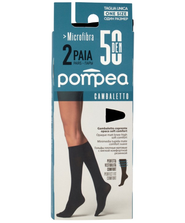 POMPEA GAMBALETTO 50X2 MICROFIBRA T.UNICA NERO