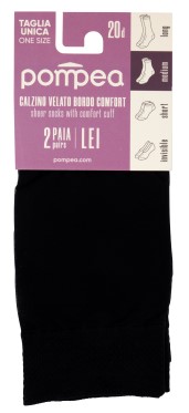 POMPEA CALZINO 20X2 NERO T.UNICA