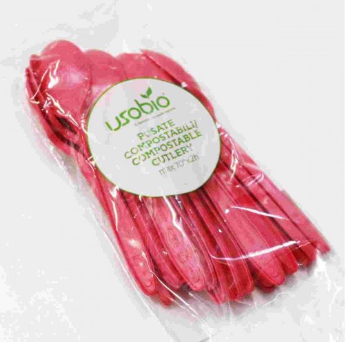 CUCCHIAINO ROSSO USOBIO PZ.20 COMPOSTABILE