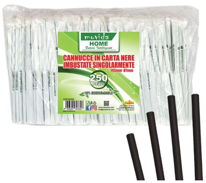 CANNUCCE BIO MOVIDA NERE PZ.250 CM.14,5 7MM