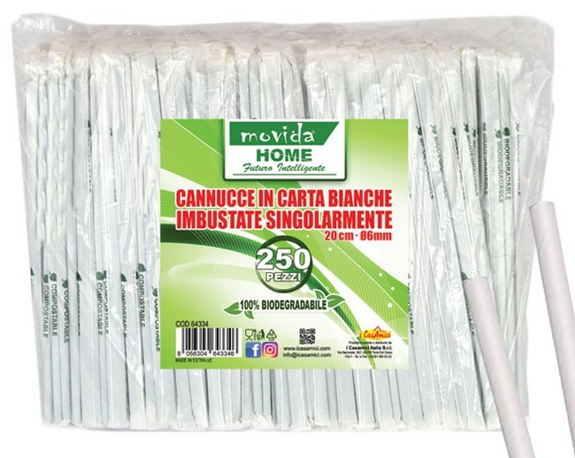 CANNUCCE BIO MOVIDA BIANCHE PZ.250 CM.20 IMB.SING.
