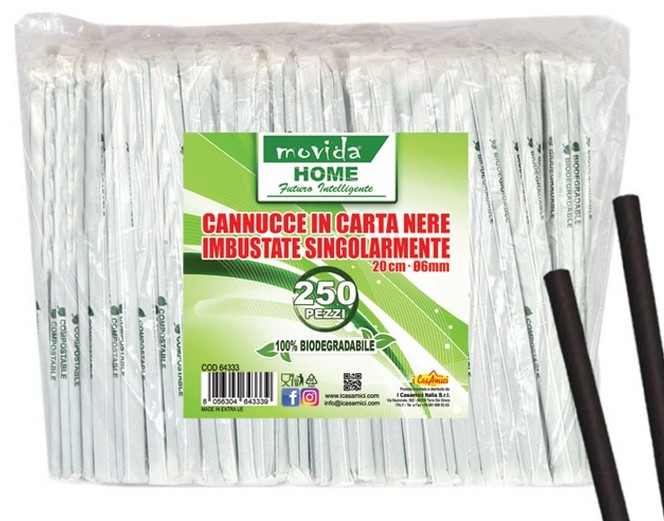 CANNUCCE BIO MOVIDA NERE PZ.250 CM.20 IMB.SING.