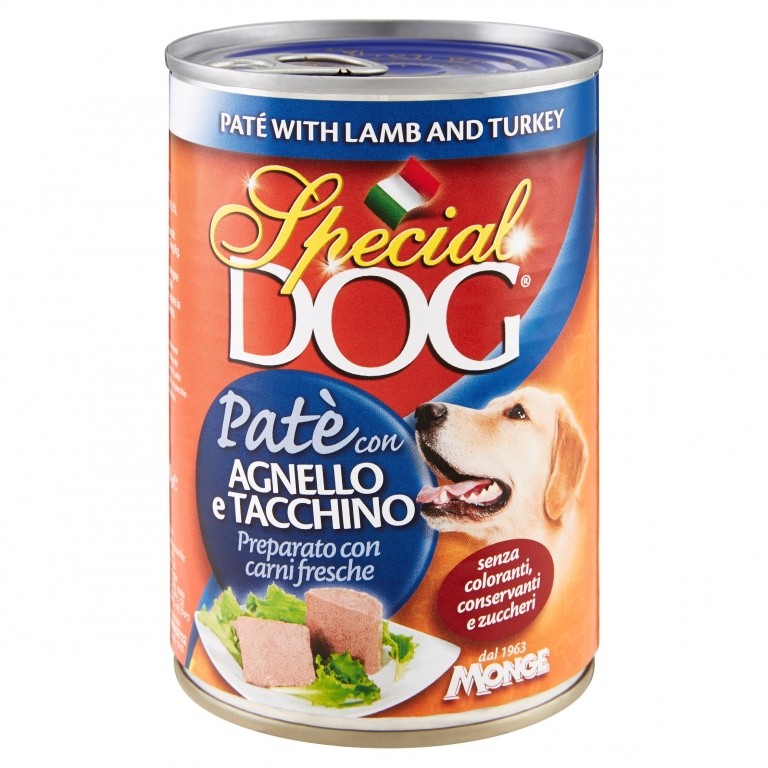 MONGE SPECIAL DOG PATE'AGNELLO TACCH. GR.400 LATT.
