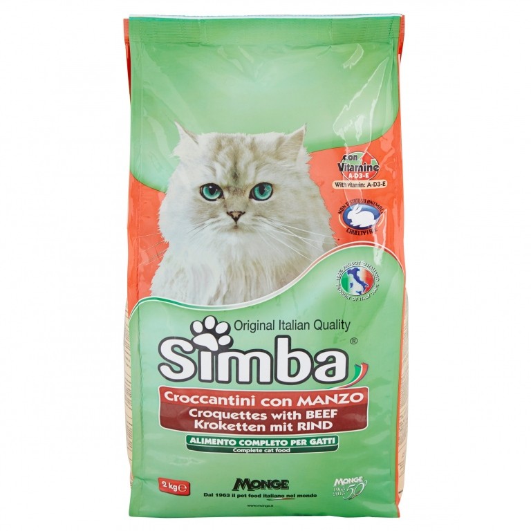 MONGE SIMBA GATTO CROCC.MANZO KG.2