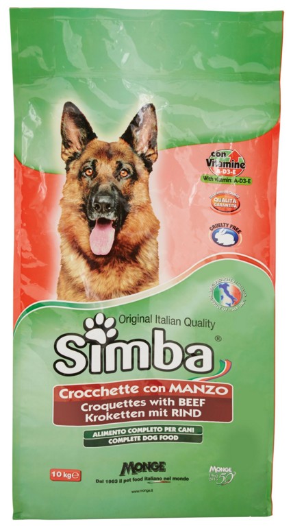 MONGE SIMBA CANE MANZO CROCCHETTE KG.10