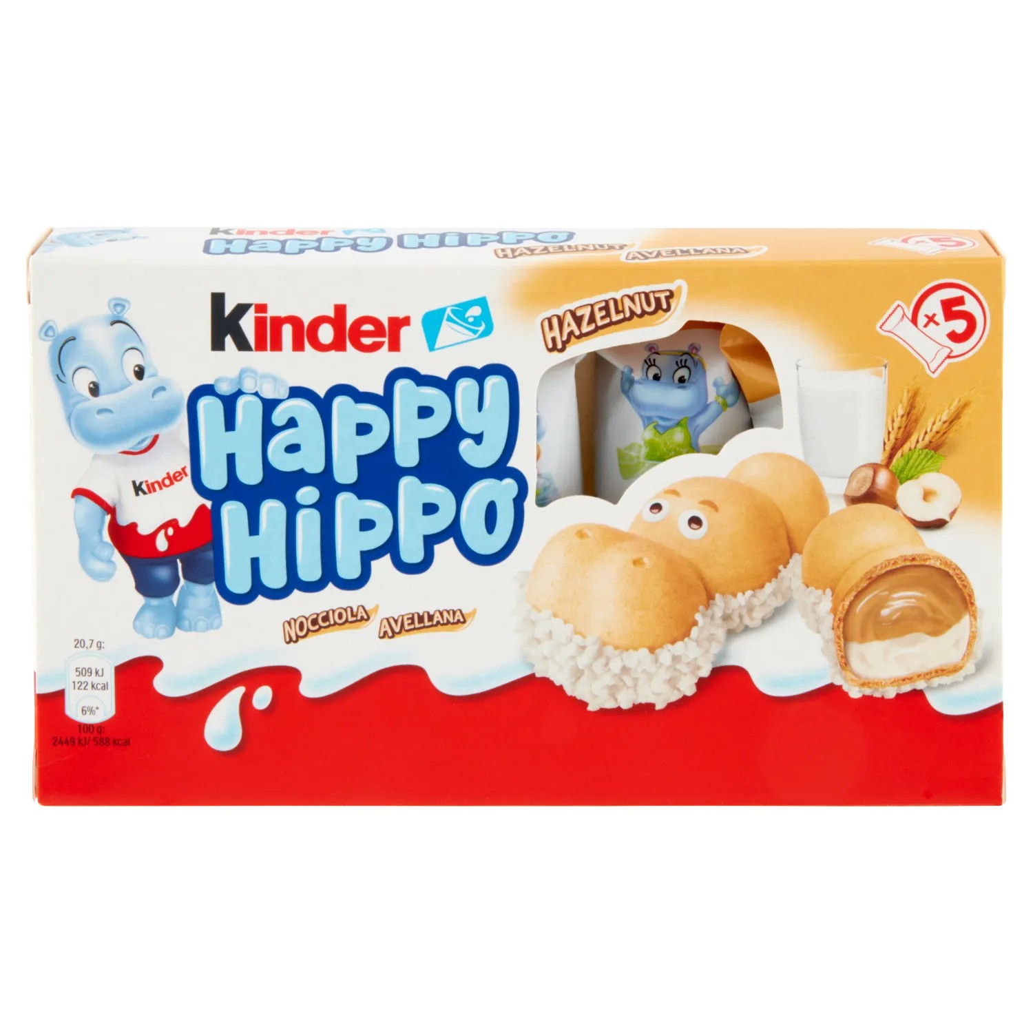 FERRERO KINDER HAPPY HIPPO NOCCIOLA T5X10