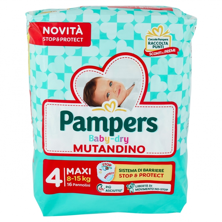 PANN.PAMPERS BABY DRY MUTANDINO PZ.16 N4 MAXI