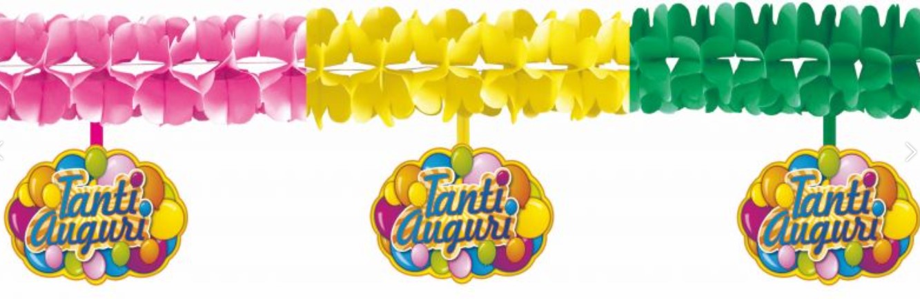 FESTONE MULTICOLOR C/PENDENTE BUON COMPLEANNO 3X37