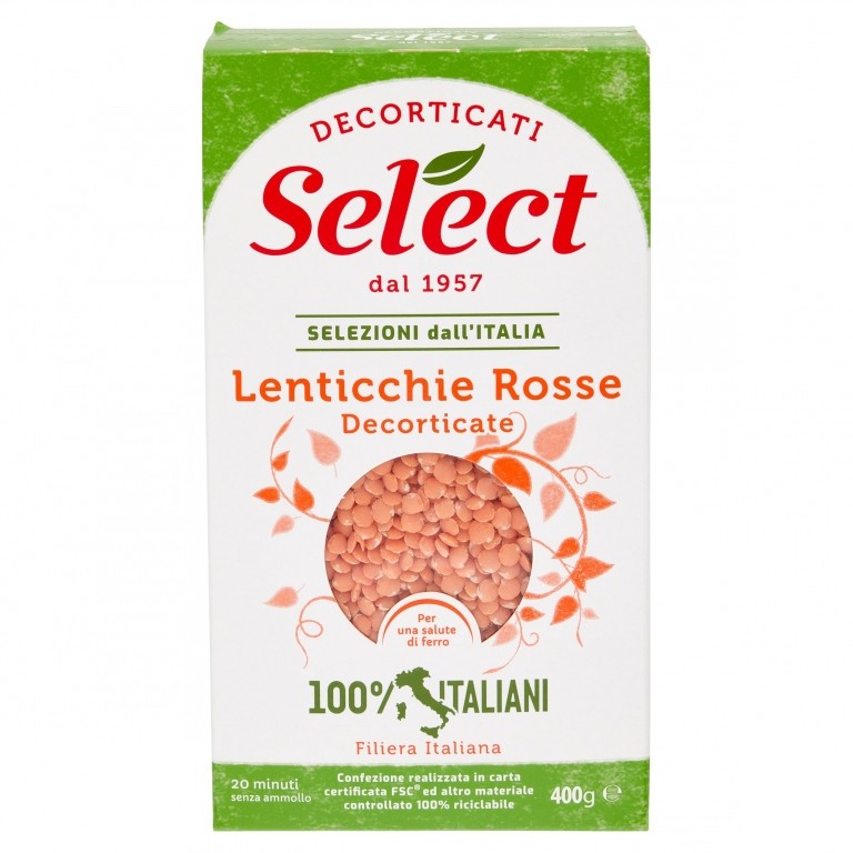 LENTICCHIE DECORTICATE ROSSE SELECT AST.GR400     