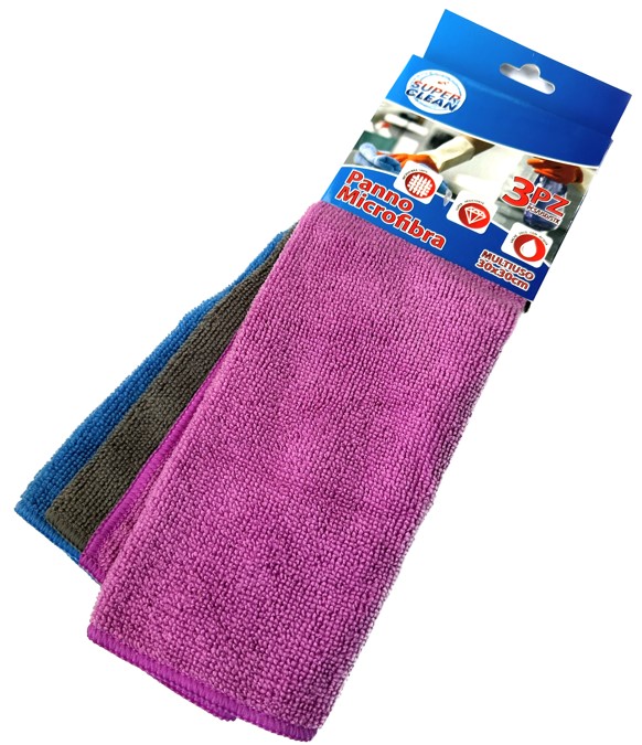 PANNO MICROFIBRA 3PZ MULTIUSO SUPERCLEAN 30X30