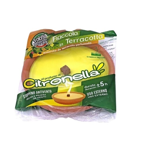 CITRONELLA FIACCOLA VASO TERRACOTTA CM15 H.3