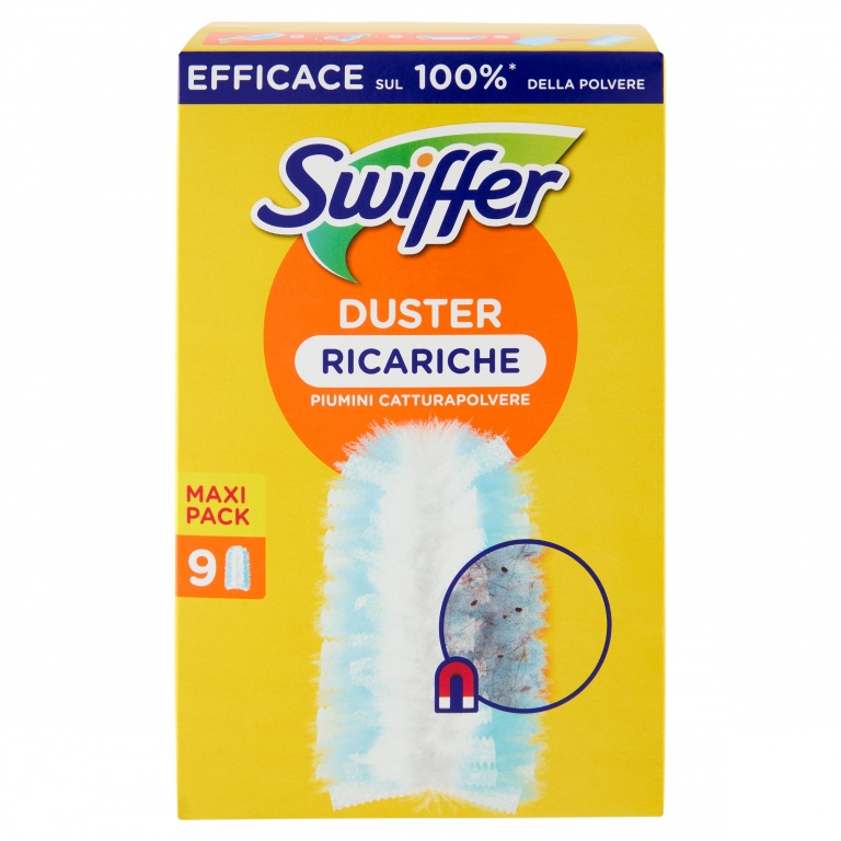 SWIFFER DUSTER CATTURAPOLVERE - RICARICA 9 PIUMINI PER  SPOLVERARE
