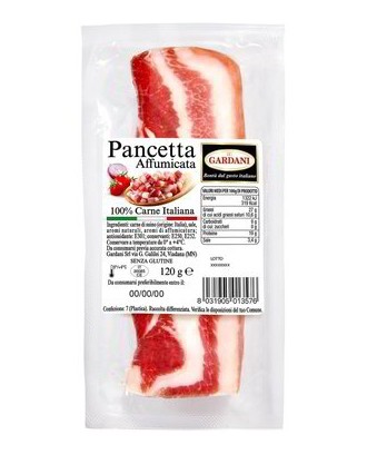 PANCETTA AFFUMICATA GARDANI A FETTE GR.120 TRANCIO